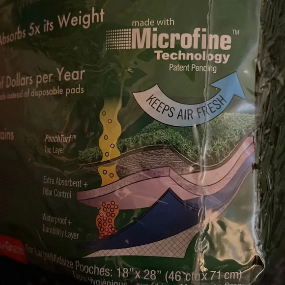 PoochPads Indoor Pooch Turf Dog Potty 18x28 - Picture 4 of 12